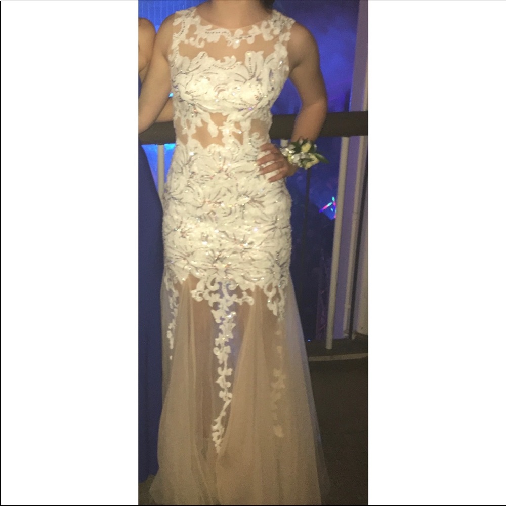 White Jovani Prom Dress
